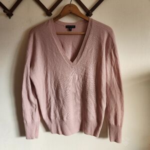 Women's Pink Sweater Universal Standard Wool Cashmere Vneck Sweater Pink 3xs S